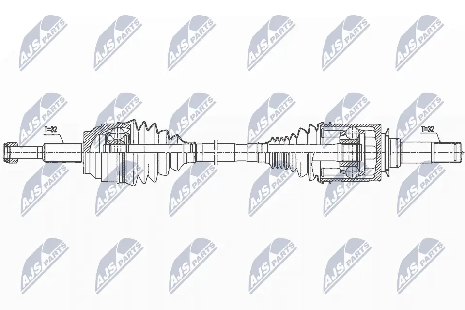 52123524AA Chrysler Піввісь задня, ліва