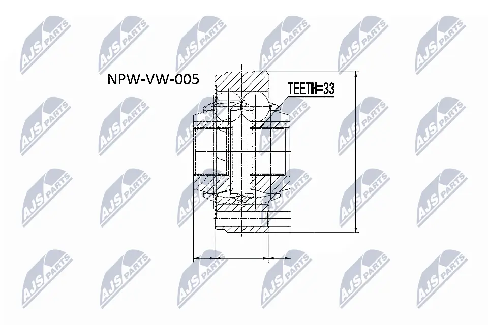 NPWVW005 NTY ШРКШ внутрішній, передній