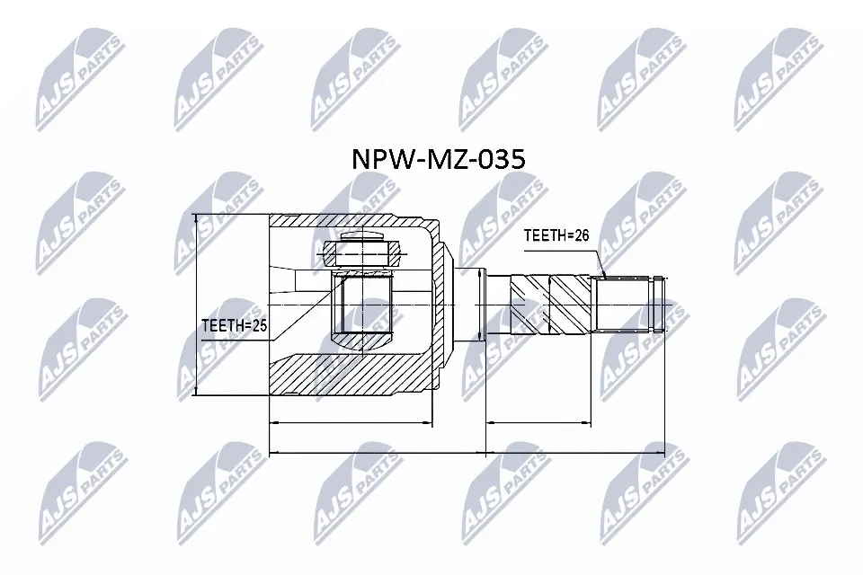 NPWMZ035 NTY ШРКШ внутрішній, передній, правий