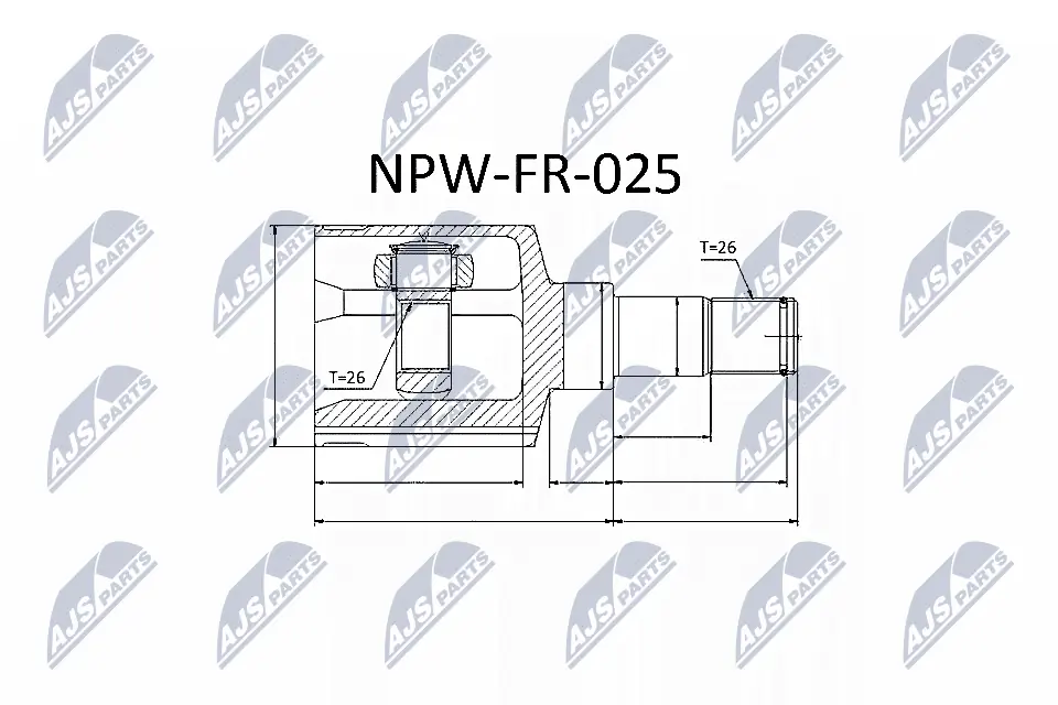 NPWFR025 NTY Шарнір кутових швидкостей передній лівий
