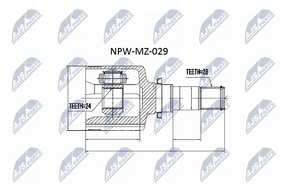 NPWMZ029 NTY Шарнір кутових швидкостей передній лівий