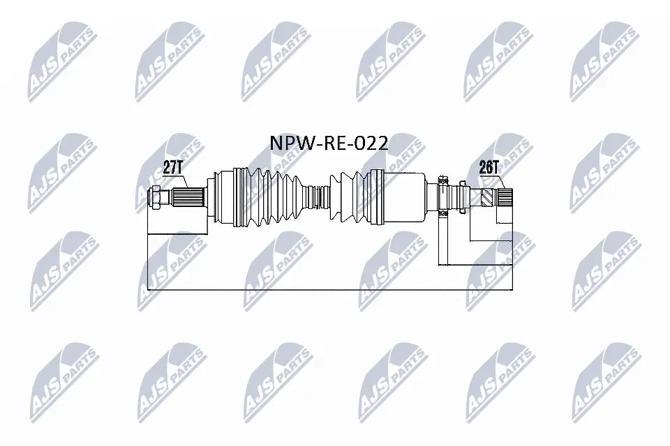 NPWRE022 NTY Привід передній правий
