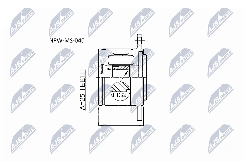 Шарнір різних кутових швидкостей передній правий Pascal G75019PC