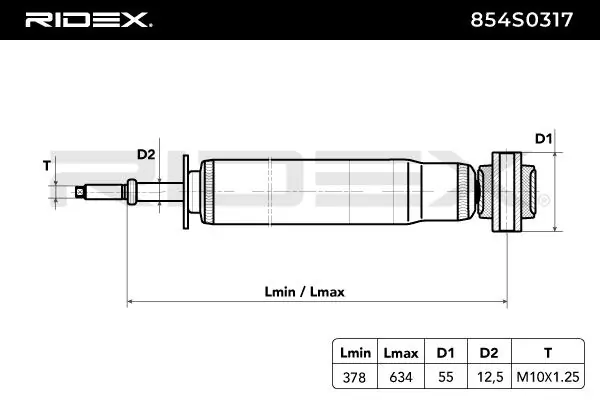Купити 854S0317 Ridex Стійка амортизатора задня