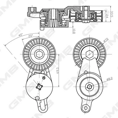 Натягувач приводного ременя FT40558 INA