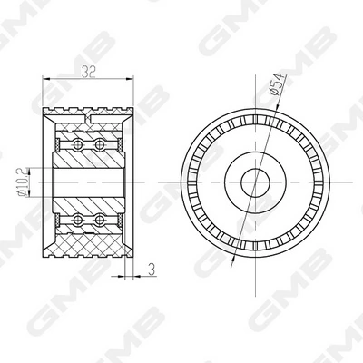 Купити GT30510 GMB Ролик паразитний ГРМ