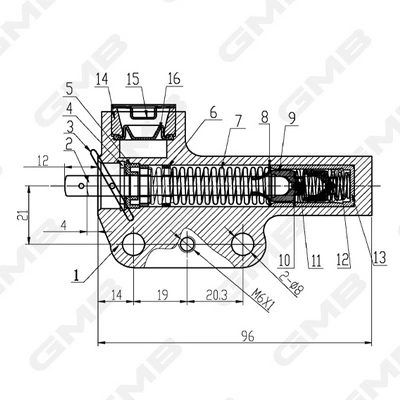 Натягувач ременя ГРМ KMD164533 Fiat/Alfa/Lancia