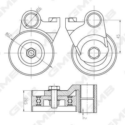 Купити GT90210 GMB Натяжний ролик