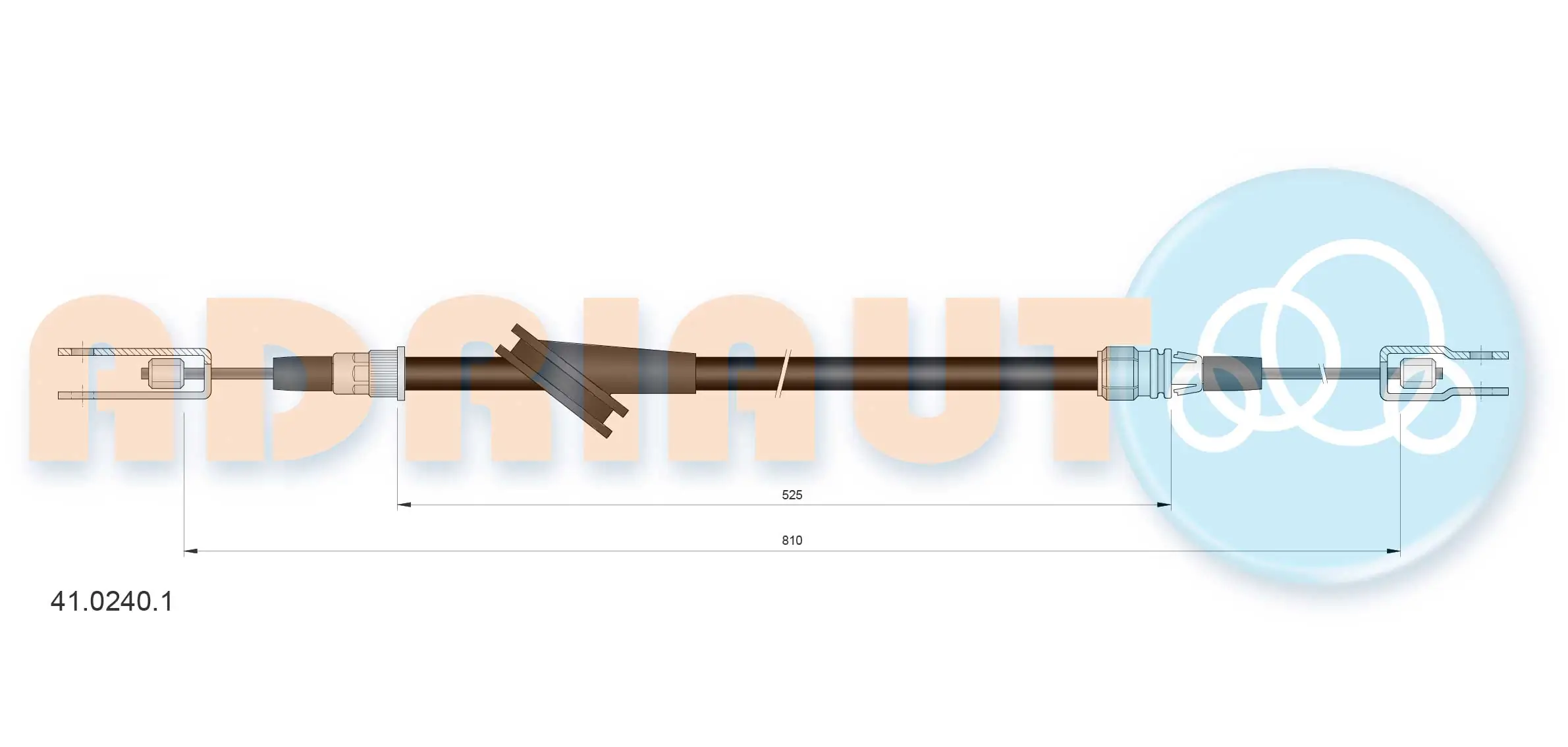  Трос ручного гальма передній Renault Trafic 1