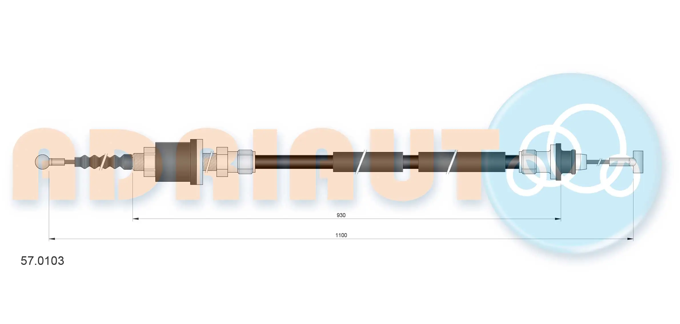Трос зчеплення Adriauto AD570103 ціна, від 14.74 USD