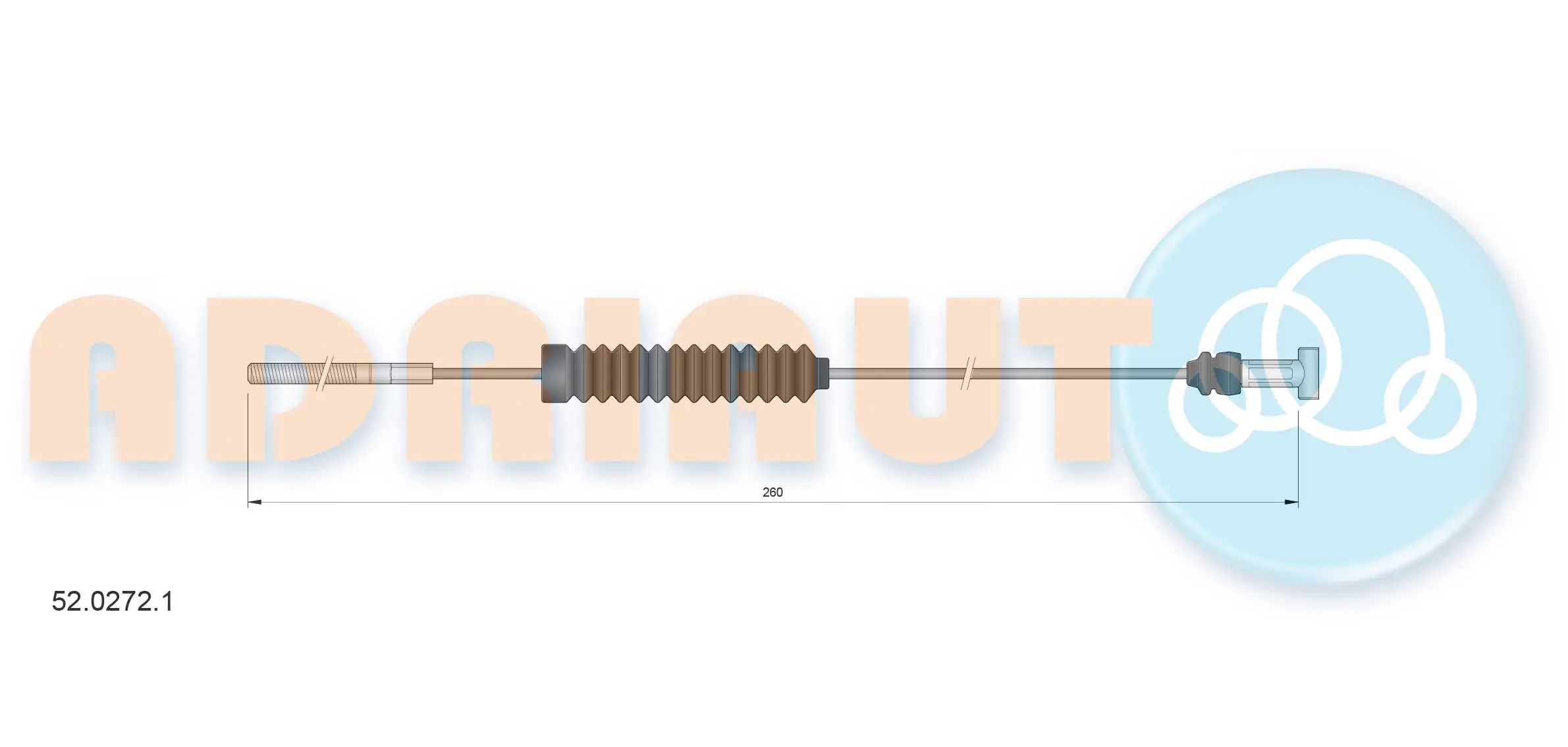 ADRIAUTO 5202721 трос ручного гальма передній Toyota Starlet