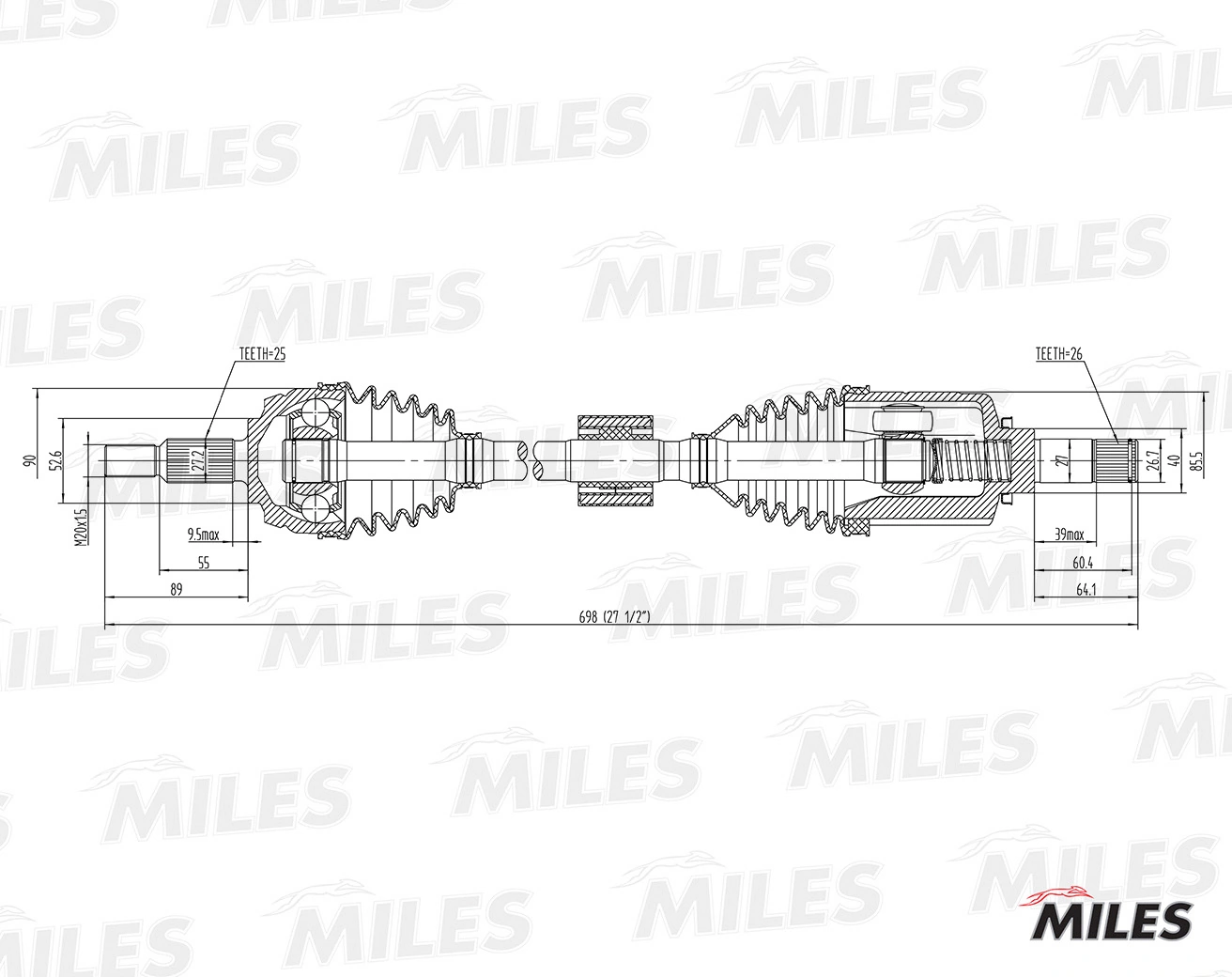 Купити Ліва піввісь Dacia Duster  HS