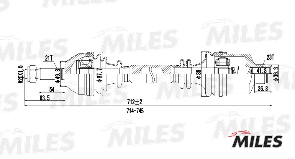 Піввісь права 270169 Maxgear