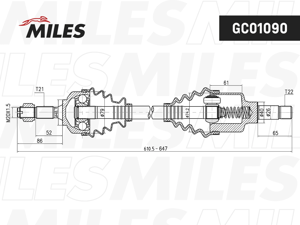 Привід передній лівий GKN-Spidan 303239 ціна, від 31.91 USD