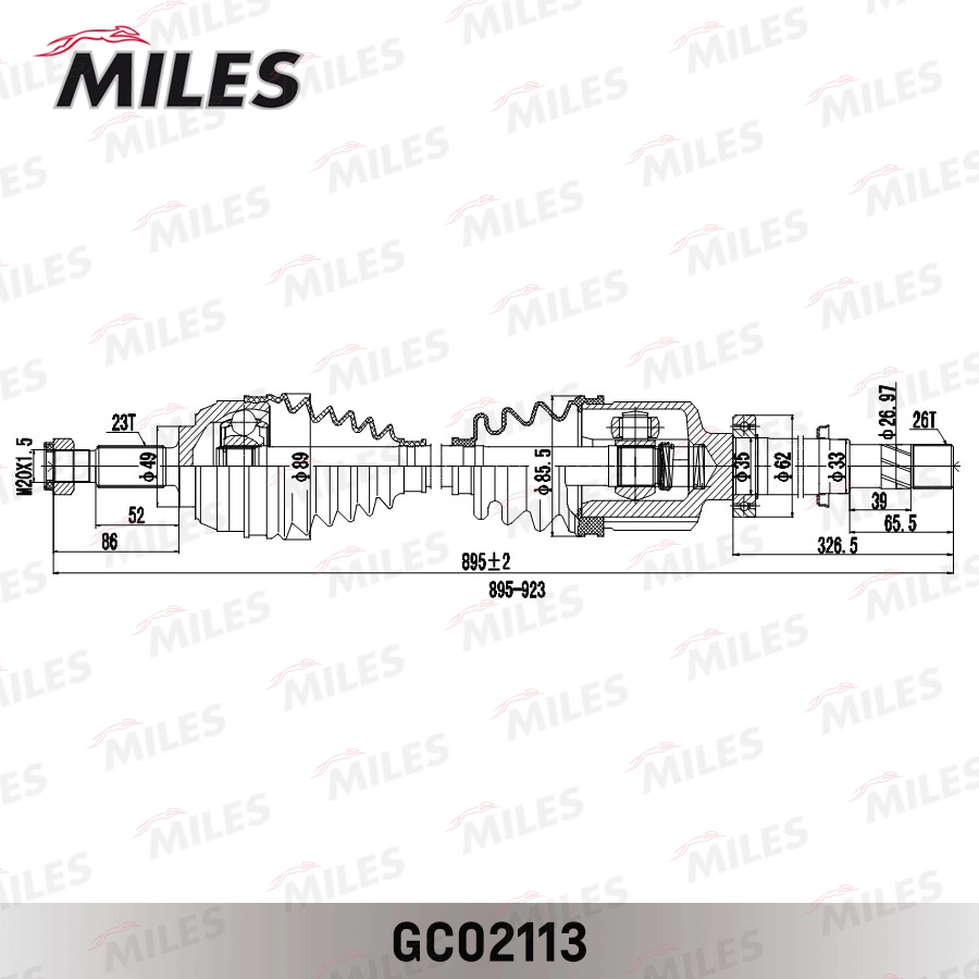 GC02113 Miles Привід передній правий