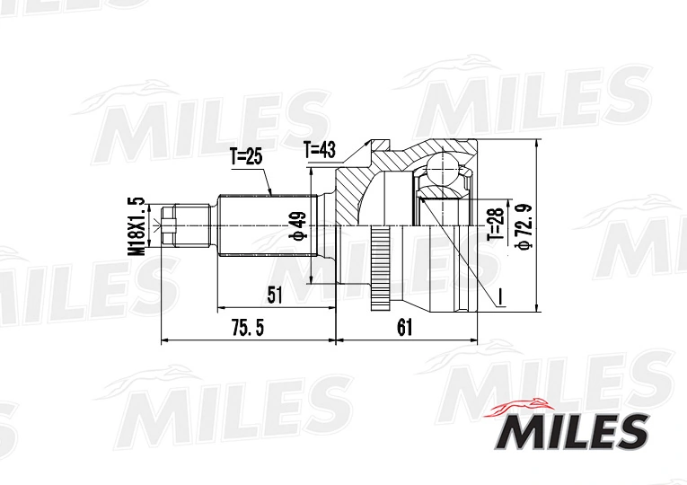 Граната колісна Miles GA20436 ціна, від 26.81 USD