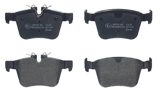 P36037 Brembo Колодки гальмівні задні, дискові