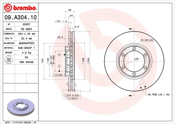 Купити Гальмівні диски передні Mitsubishi L 200 III K60, K70