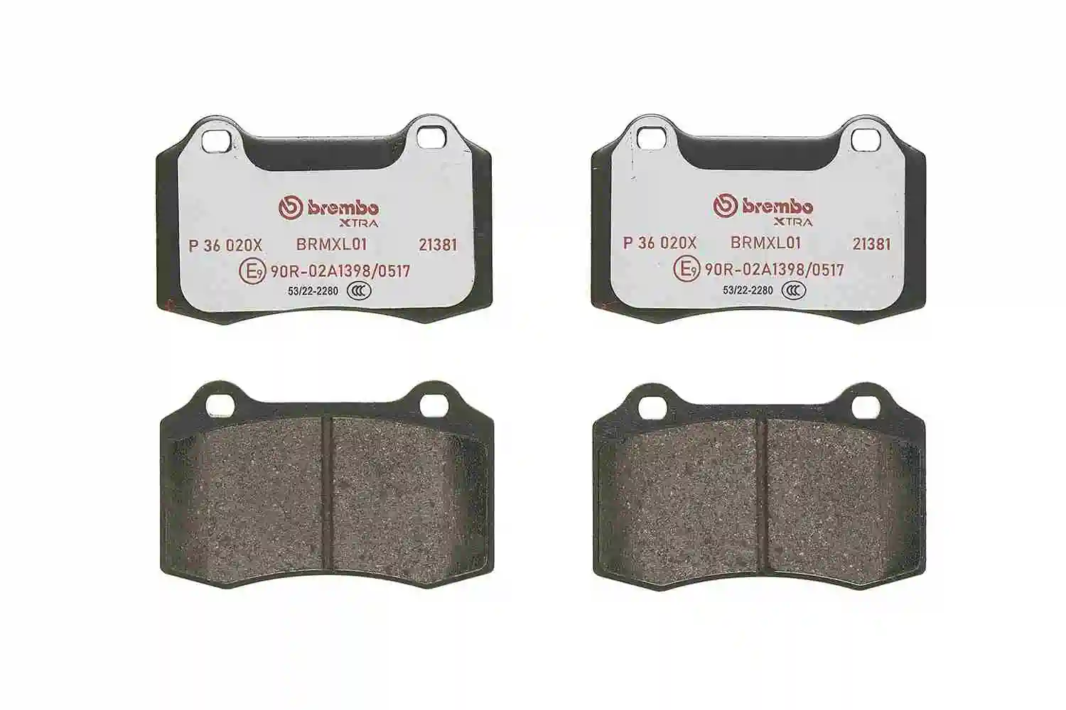 P36020X Brembo Колодки гальмівні задні, дискові