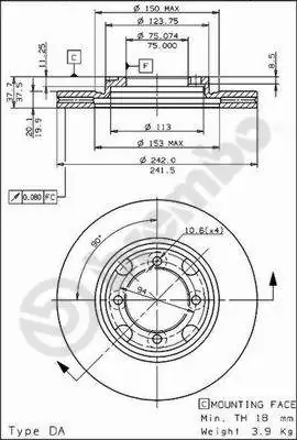 Диск переднього гальма Rotinger RT2541 ціна, від 23.55 USD