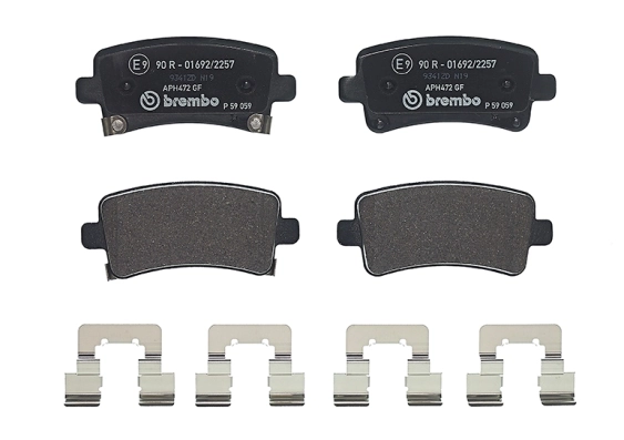 P59059 Brembo Колодки гальмівні задні, дискові