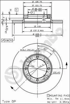 MB316729 Chrysler Гальмо дискове переднє