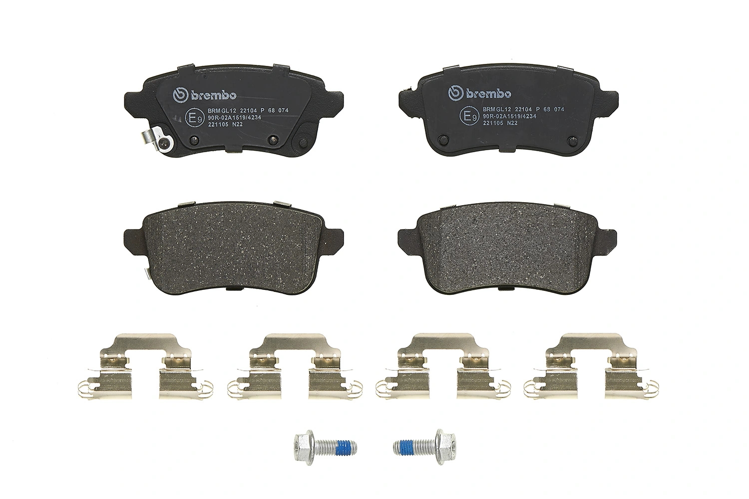 P68074 Brembo Колодки гальмівні задні, дискові