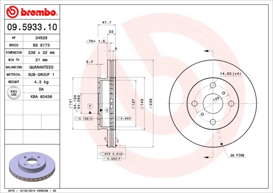 T2631V Samko Гальмо дискове переднє
