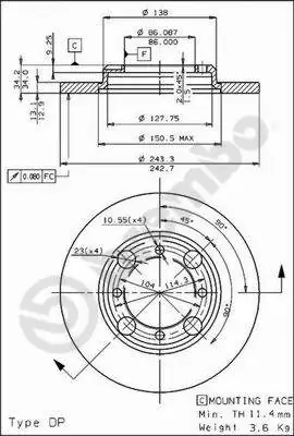Диск гальмівний передній Chrysler MB238076