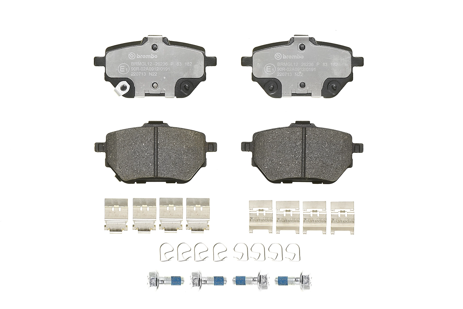 P83182 Brembo Колодки гальмівні задні, дискові