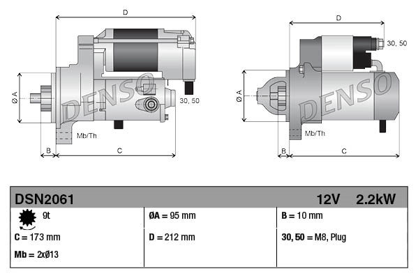 Стартер Denso DSN2061 ціна, від 130.34 USD