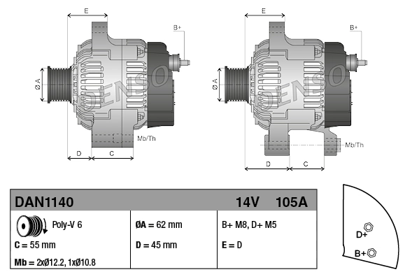 Генератор Alfa Romeo 156 седан (932) (1997 - 2005) ціна, від 117.95 USD