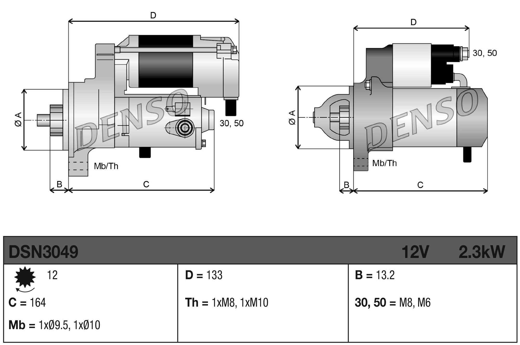 Стартер Denso DSN3049 ціна, від 117.10 USD