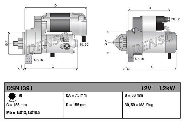 Стартер Denso DSN1391 ціна, від 189.36 USD