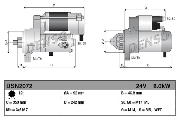 Стартер Denso DSN2072 ціна, від 1106.33 USD