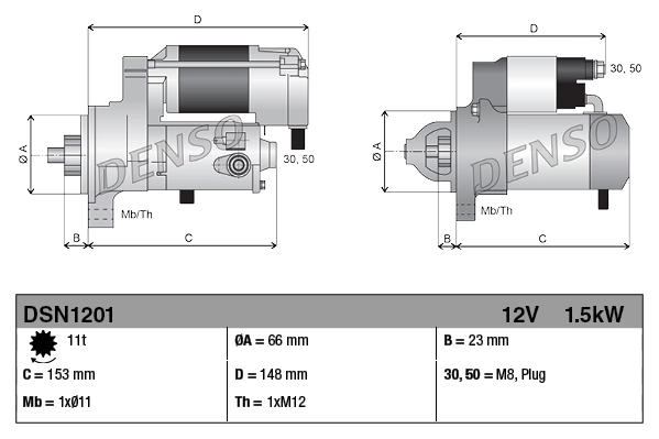 Стартер Denso DSN1201 ціна, від 105.60 USD