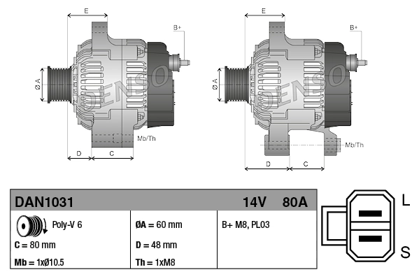 Генератор DAN1031 Denso