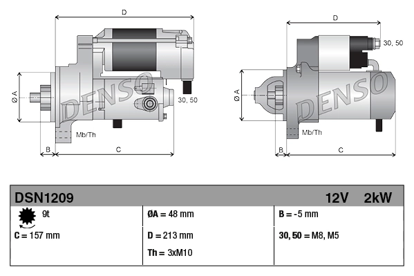 Стартер Denso DSN1209 ціна, від 171.25 USD