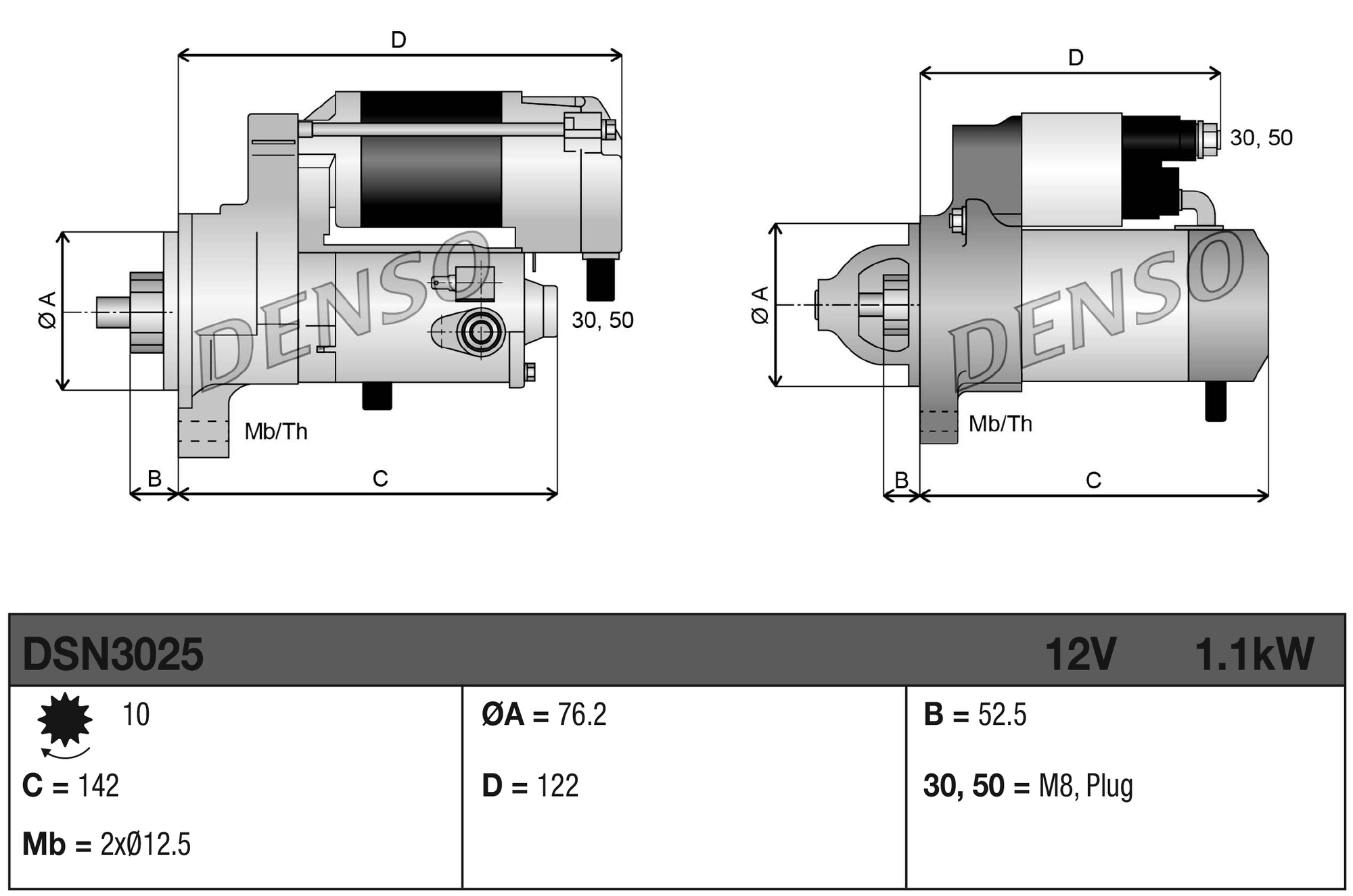 Стартер Denso DSN3025 ціна, від 84.92 USD