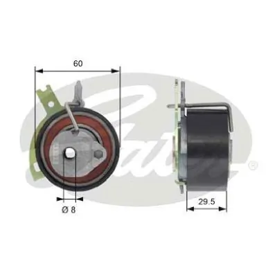 Ролик натягувача ременя ГРМ T43186 Gates