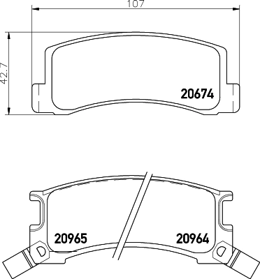 Задні гальмівні колодки Toyota 0449214071 ціна, від 14.00 USD