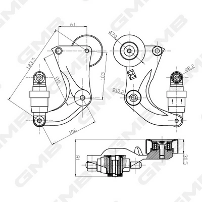 Натягувач приводного ременя Honda F561822 ціна, від 53.61 USD