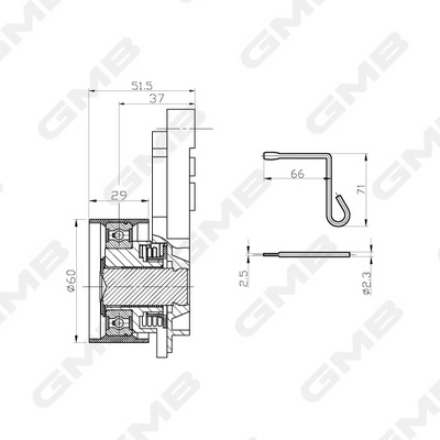 GTB0010 GMB Ролик натягувач