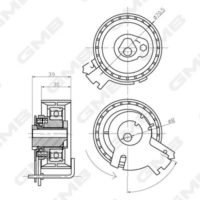 Натягувач ременя ГРМ GTB0120 GMB