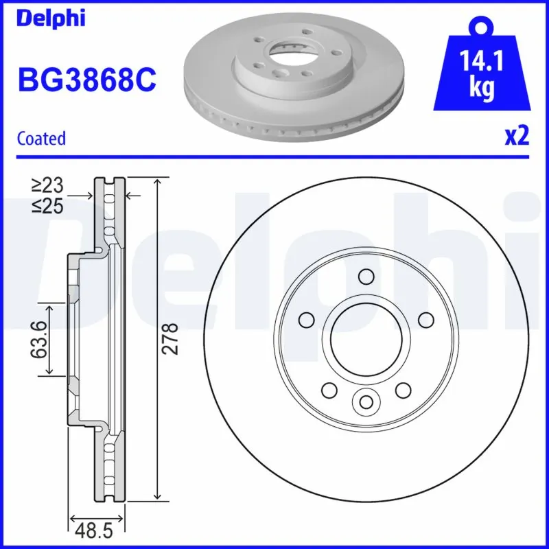 BG3868C Delphi Гальмо дискове переднє