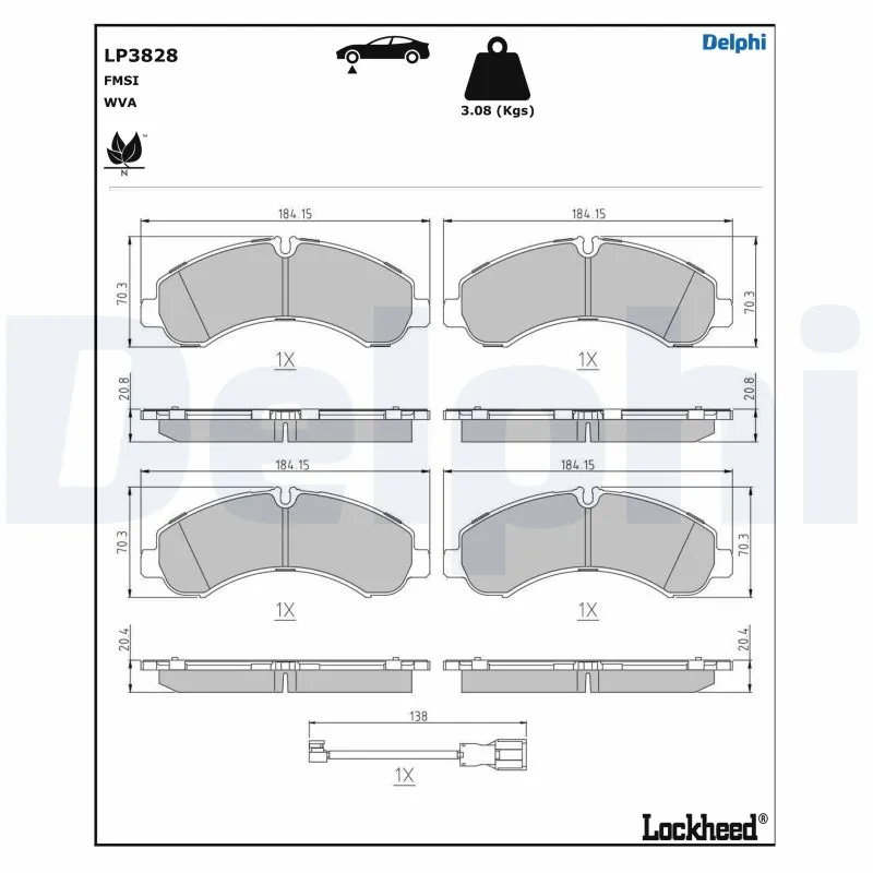 MK530890 Mitsubishi Передні гальмівні колодки