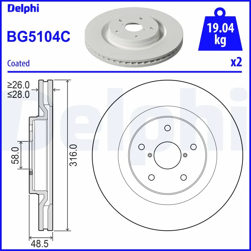 Диск переднього гальма Subaru Forester V позашляховик (S14, SK) (2018 - 2026) ціна, від 149.18 USD