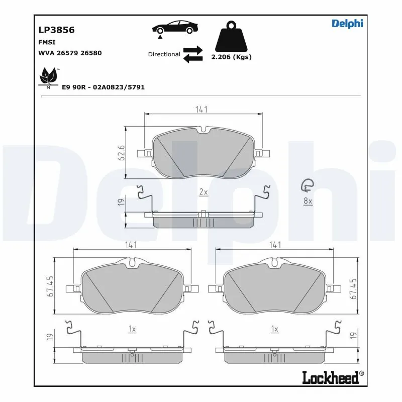 Передні тормозні колодки A000420300364 Mercedes