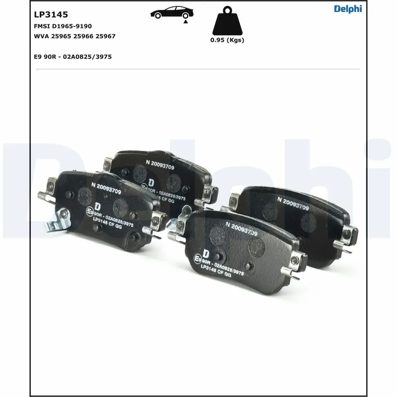 LP3145 Delphi Колодки гальмівні задні, дискові