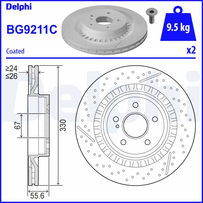 Купити A2044230412 Mercedes Диск заднього гальма